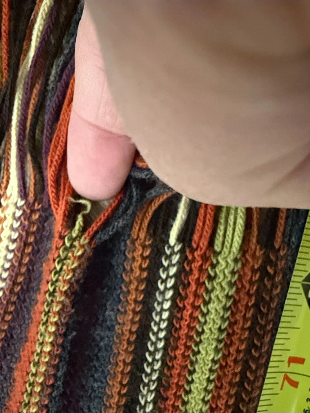 Knit Multicolor Scarf with Fringe Earth Tones Fall Winter Unisex